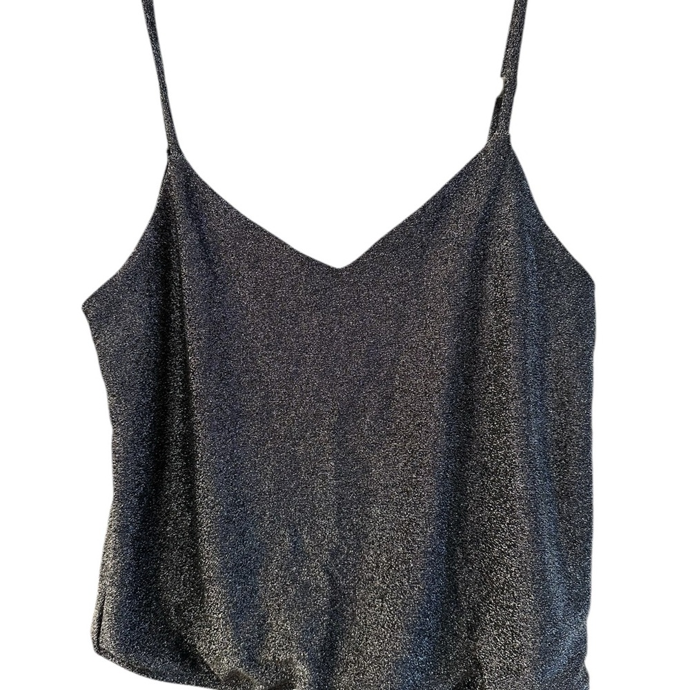 Elegant Black Glittery Women's Top